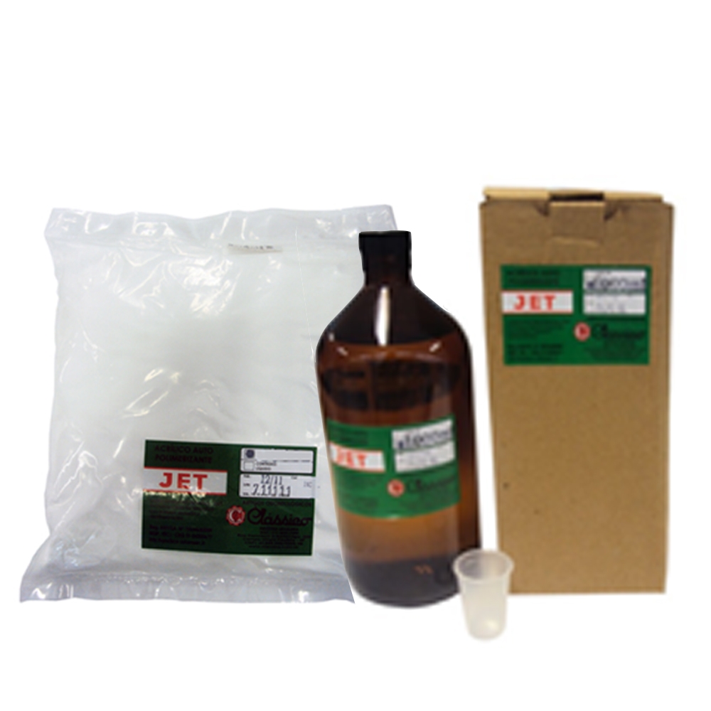 Resina Acrílica Autopolimerizável JET Incolor - Kit - 1L + 1KG
