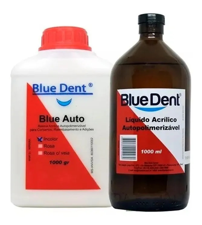Resina Acrílica Auto Blue Dent Kit 1l + 1kg Incolor