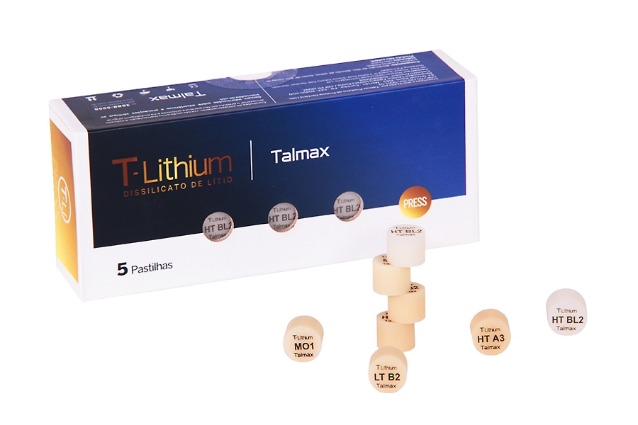 Pastilha T-Lithium Press Dissilicato de Lítio Talmax- caixa 5 unidades