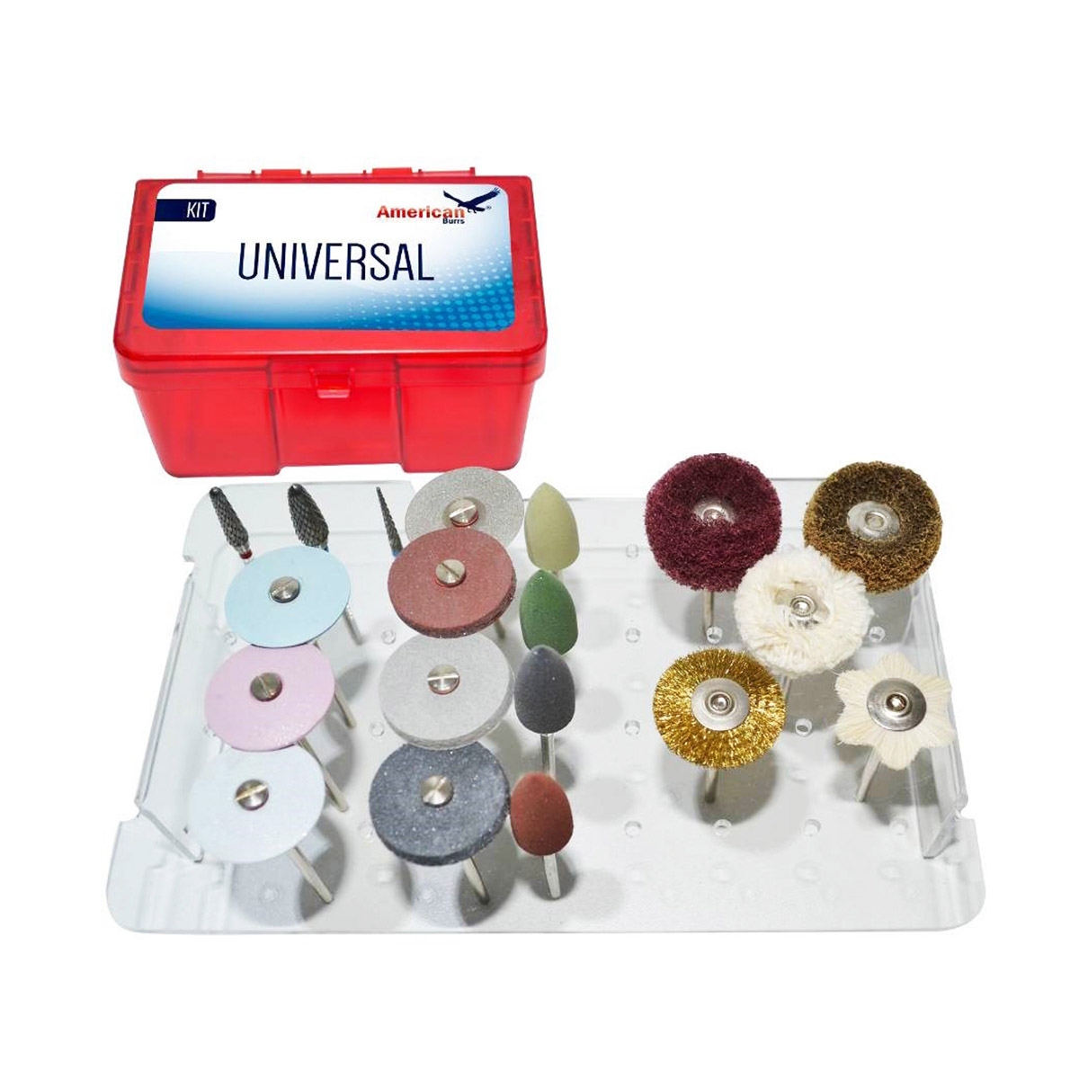 Kit Universal com 20 Peças para Acabamento e Polimento - American Burrs