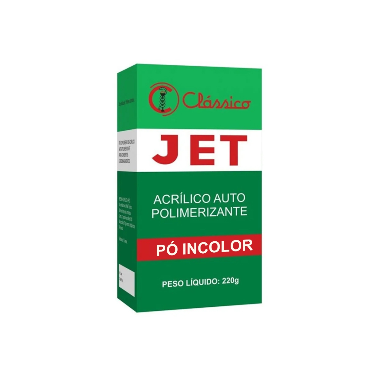 Resina Acrílica Autopolimerizável JET- Kit - 120ML + 220G Incolor 