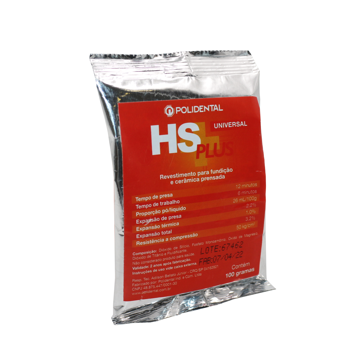Revestimento Polidental Universal HS Plus  - 10 envelopes de 100g + líquido 250ml
