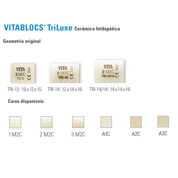 VitaBlocs Tri Forte Modelo TF40/19 (15,5x19x39mm) para Cerec/inLab - 1 unid